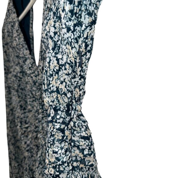 Abercrombie & Fitch XS Womens Floral Long Sleeve Dress, V-Neck Open Back - Picture 6 of 8